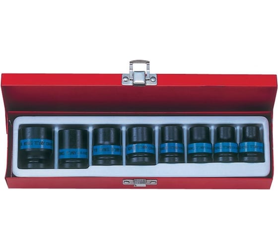 Изображение товара Набор ударных торцевых головок (1/2", шестигранные, 10-24 мм, 8 предметов) KING TONY 4408MP