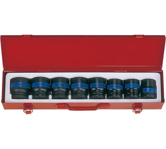 Изображение товара Набор ударных торцевых головок (3/4", шестигранные, 21-41 мм, 8 предметов) KING TONY 6409MP03