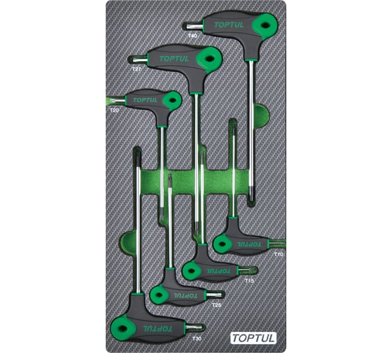 Изображение товара Набор отверток TOPTUL TORX с L-образной ручкой, T10-T40, 7 предметов, в мягком ложементе GEA0713