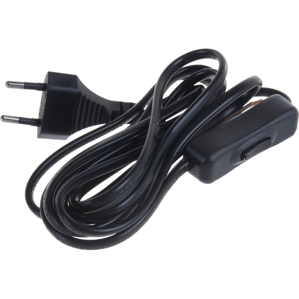 Изображение товара Провод с выключателем и евровилкой 2м duwi 05681 2 черный