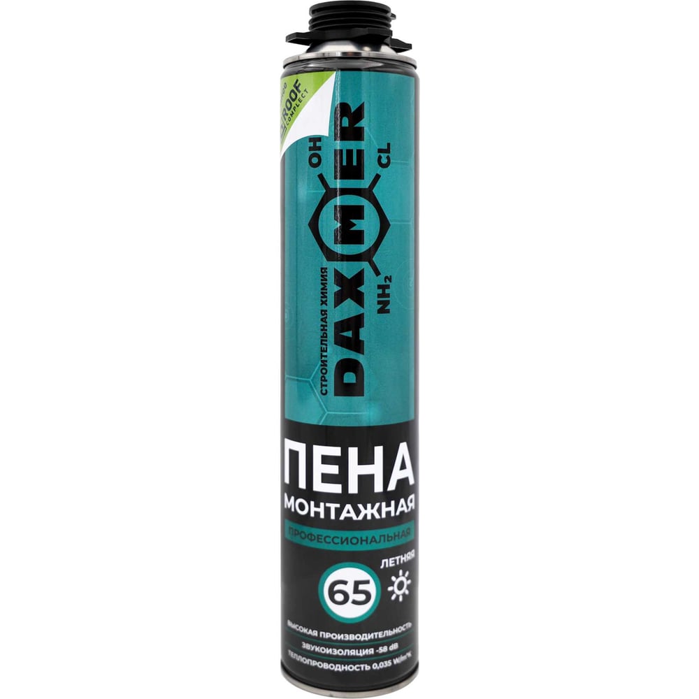 Изображение товара Пена монтажная профессиональная Daxmer 65, летняя, 850 г, 00-00458217