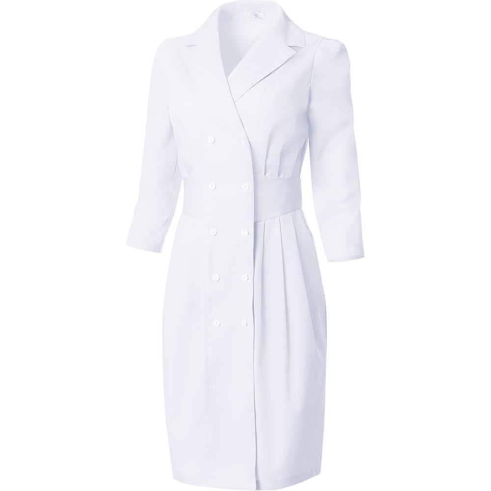 Изображение товара Медицинский халат Синдика СОЮЗСПЕЦОДЕЖДА для женщин 46, белый, водоотталкивающая ткань