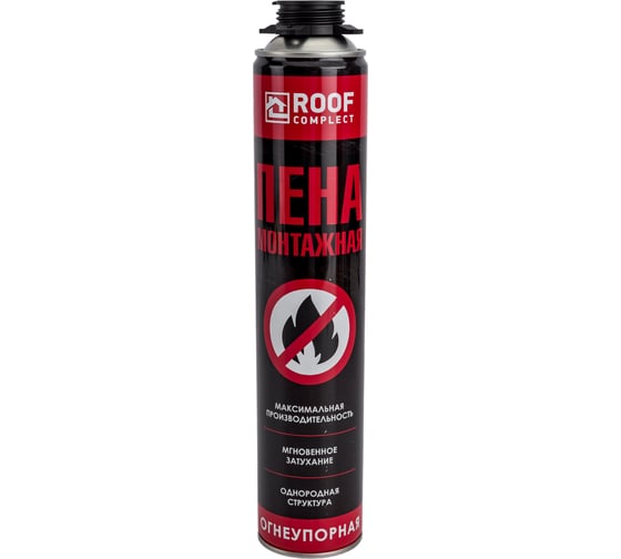 Изображение товара Пена профессиональная монтажная огнеупорная Roof Complect 890 гр 00000345841