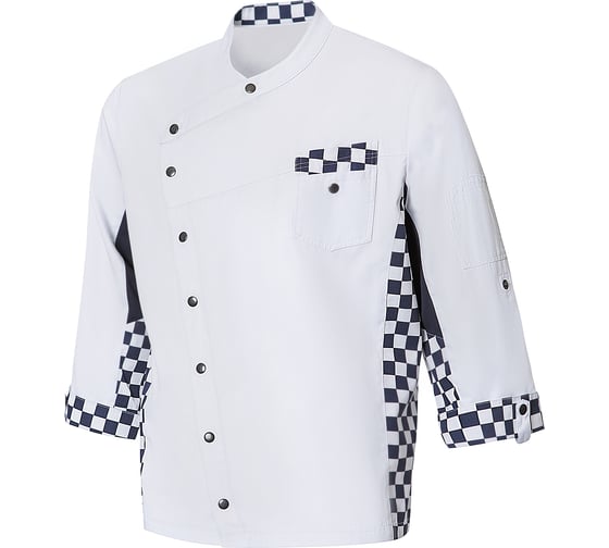 Изображение товара Поварской мужской китель СОЮЗСПЕЦОДЕЖДА ристретто шеф, темно-синий/клетка крупная, р.44-46 2000000185361