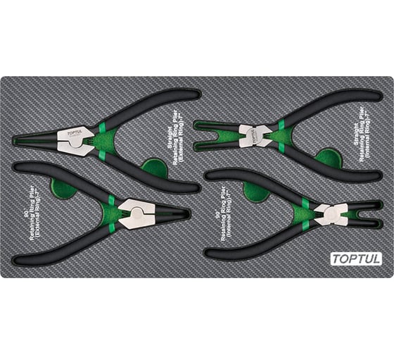 Изображение товара Набор съемников стопорных колец TOPTUL 4 предмета в мягком ложементе GEA0408