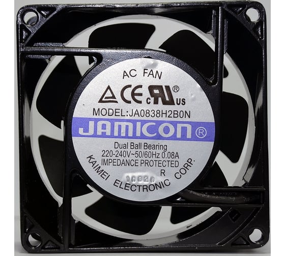 Изображение товара Вентилятор JAMICON ja0838h2b0n-t 80x80x38 220v клемма C00034200