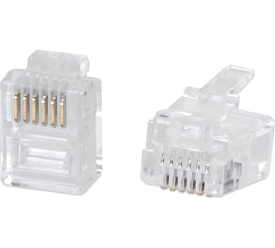 Изображение товара Телефонный коннектор RJ-12 Cabeus 100 шт 6P6C
