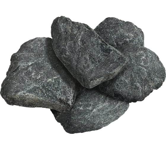 Изображение товара Камень Банные штучки Пироксенит колотый, средний (70-140 мм), в коробке 10 кг 33715