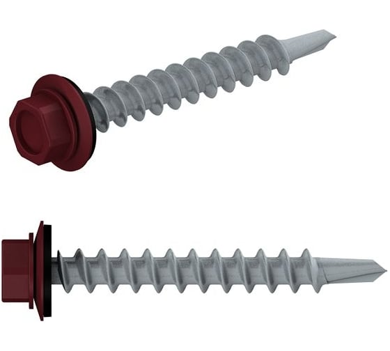 Изображение товара Кровельный саморез STARFIX 4,8x70 мм цинк шайба с прокладкой PT1 RAL 3005, 5 кг SMV1-32226-5
