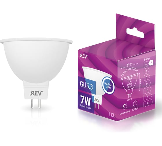 Изображение товара Светодиодная лампа LED MR16 GU5.3 7Вт 4000K REV 32325 9