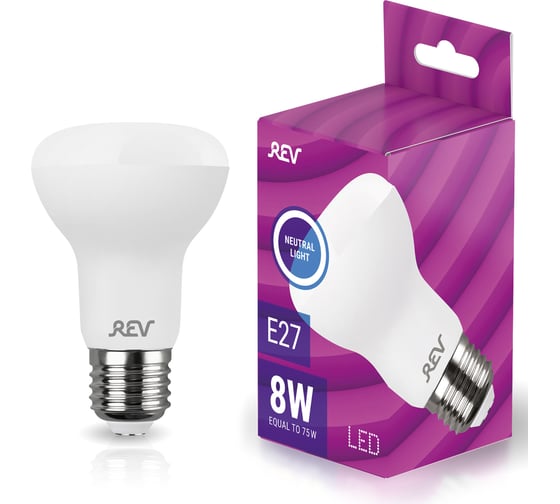 Изображение товара Светодиодная лампа LED R63 E27 8Вт 4000K REV 32337 2