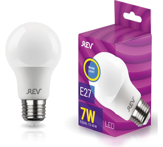 Изображение товара Светодиодная лампа LED A60 E27 7Вт 2700K REV 32264 1