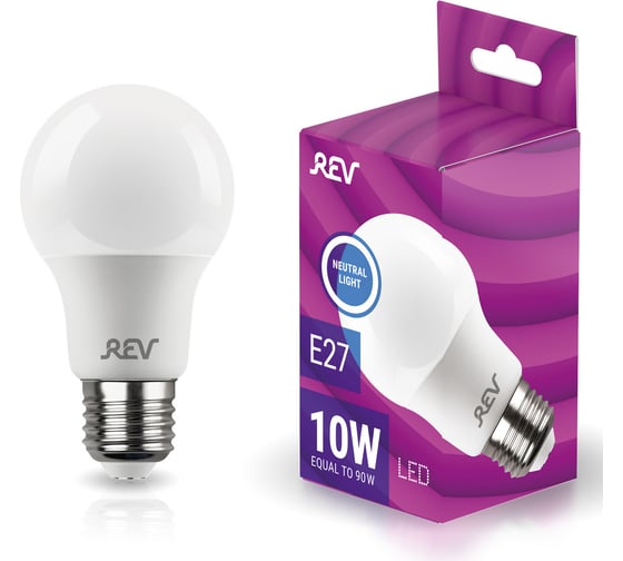 Изображение товара Светодиодная лампа LED A60 E27 10Вт 4000K REV 32267 2