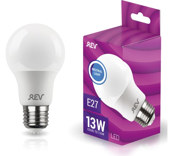 Изображение товара Светодиодная лампа LED A65 E27 13Вт 4000K REV 32268 9