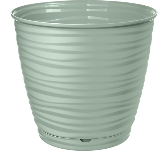 Изображение товара Горшок для цветов Idiland saffron 5.4 л, с поддоном, светло-зеленый 221610317