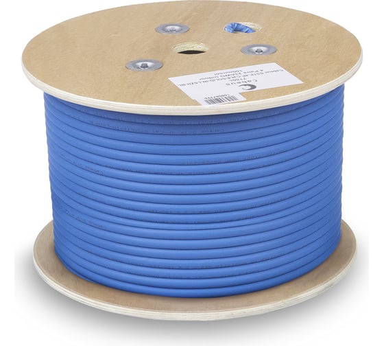 Изображение товара Кабель экранированная витая пара SSTP (S/FTP) Cabeus категория 8 (40G, 2000 MHz), 4 пары (23 AWG), LSZH, нг(А)-HF, (100 м) SSTP-4P-Cat.8-SOLID-IN-LSZH-BL-100