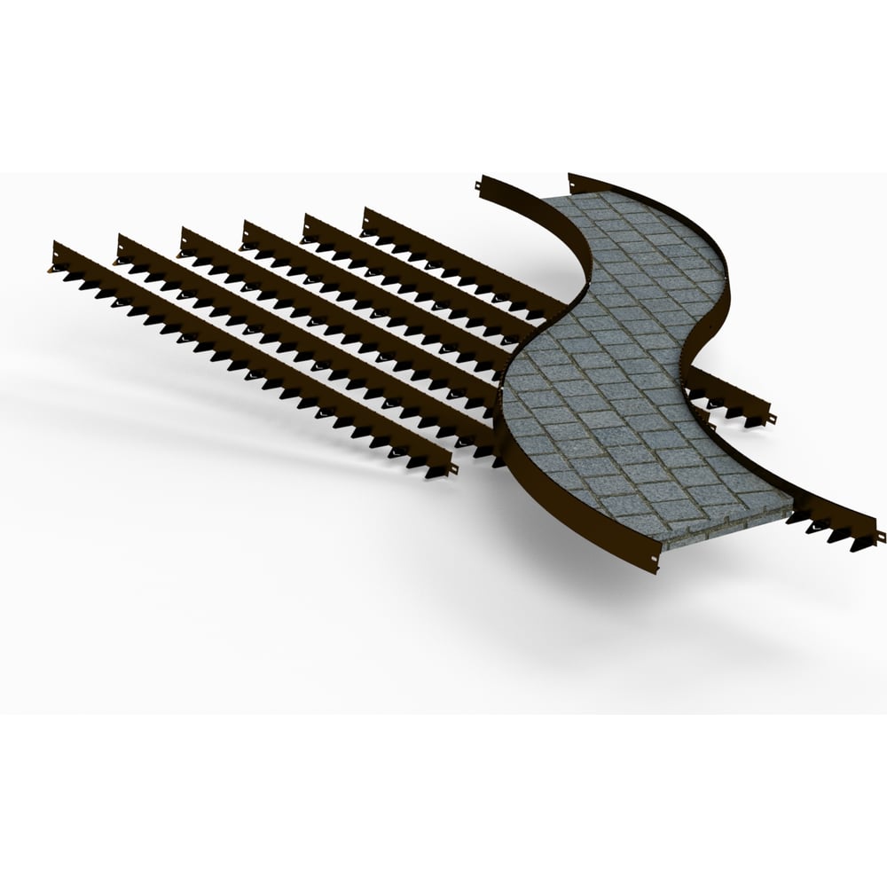 Изображение товара Бордюр Металекс 120х80x2000 мм, коричневый, комплект 6 шт