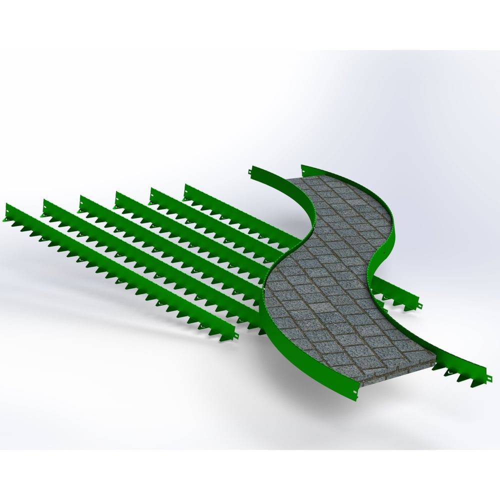 Бордюр ООО Металекс Metalex 100х70x1500 мм, зеленый, 6 шт. BRZ107015