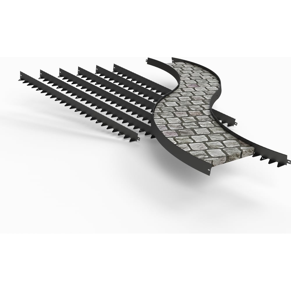 Бордюр ООО Металекс Metalex 120х80x1500 мм, серый, 6 шт. BRS128015