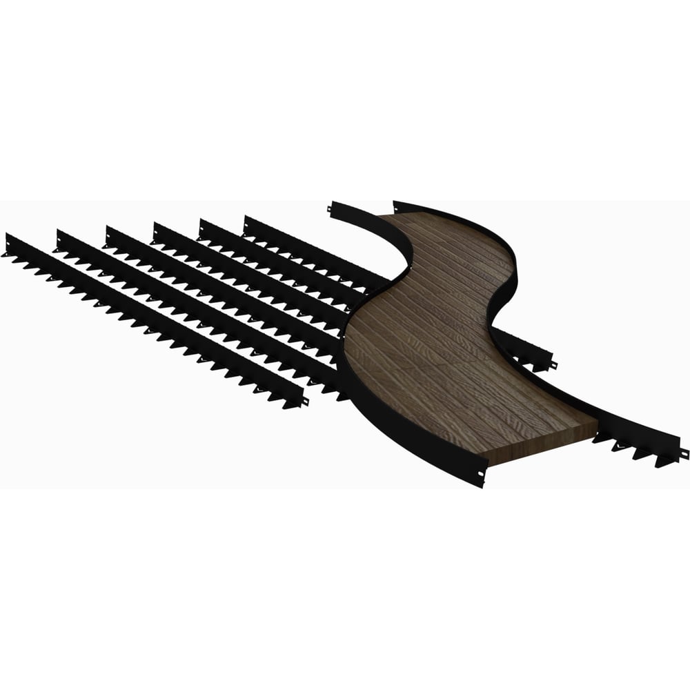 Бордюр ООО Металекс Metalex 100x70x1500 мм, чёрный, 6 шт. BRCH107015