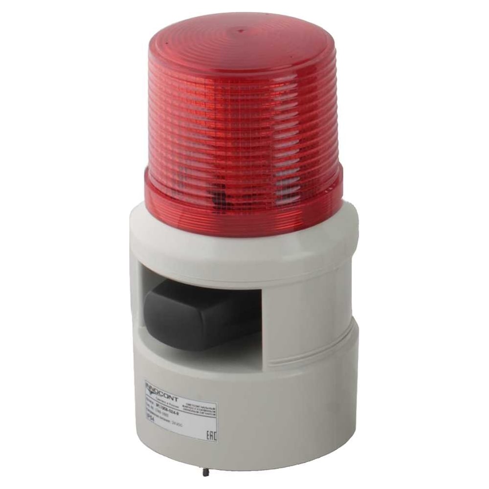 Изображение товара Светосигнальный маячок INNOCONT SFL100B с усиленным звуком 24V IP54 красный
