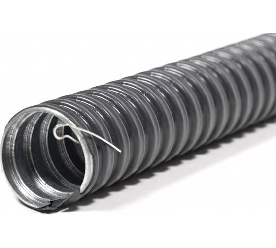 Изображение товара Металлорукав в пвх изоляции ГОФРОМАТИК мрпи нг 16 (50 м/уп.) черный с протяжкой zeta44403