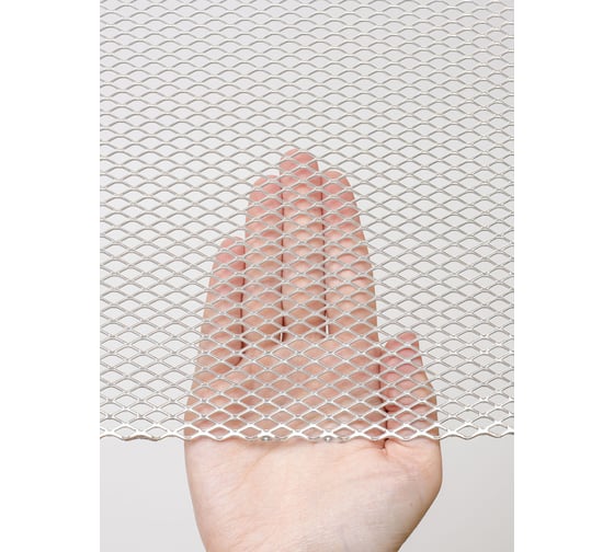 Изображение товара Cетка ЦПВС просечно вытяжная алюминиевая усиленная для фильтра, вентиляции, тюнинга, радиатора, сушки Фабрика сеток "Железный слон" стороны ячейки 4x4 мм, перемычка 1.2 мм, 1200x4000 мм PVS000140-4 MP4-4-1x1.2-1.2-4Al