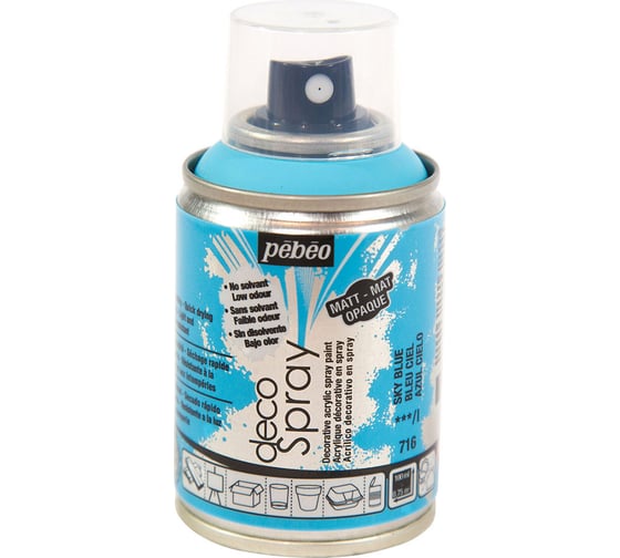 Изображение товара Краска PEBEO decoSpray на водной основе, аэрозоль, 100 мл, небесно-голубой 533386