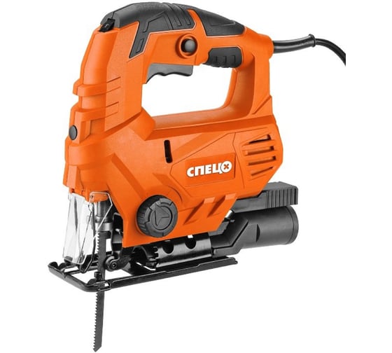 Изображение товара Лобзик Спец БПМ-850, 800 Вт, литая алюм. подошва, лазерная направляющая, быстрозажимной патрон,0-3000об/мин, маятник, макс глубина пропила в дереве 80мм, цв коробка СПЕЦ-4057