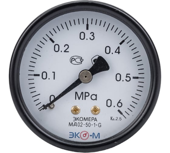 Изображение товара Манометр ЭКО-М Экомера осевой МД02-50-G-0,6МПа-ОИ