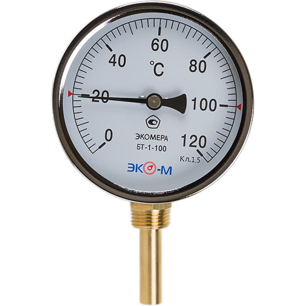 Биметаллический термометр ЭКО-М термометр для аквариума 18° 34° 18 х 100 мм