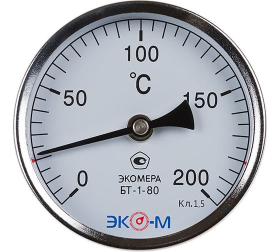 Изображение товара Биметаллический термометр ЭКО-М ЭКОМЕРА L=80 БТ-1-63-160С-L80