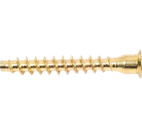 Изображение товара Меб. шуруп-стяжка ЕВРОПАРТНЕР латунир., 7x50 мм, 12 шт. 6 1627 4