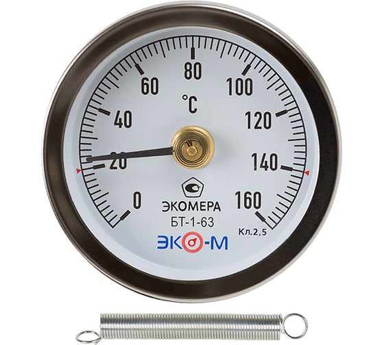 Изображение товара Биметаллический термометр ЭКО-М ЭКОМЕРА накладной БТ-1-63-160С