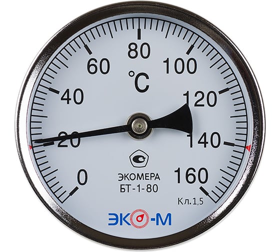 Изображение товара Биметаллический термометр ЭКО-М ЭКОМЕРА БТ-1-80-160С-L40