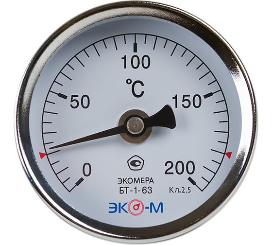 Изображение товара Биметаллический термометр ЭКО-М ЭКОМЕРА БТ-1-63-200С-L60