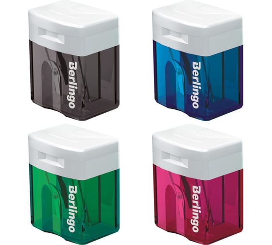 Изображение товара Пластиковая точилка Berlingo Perfect 1 отверстие контейнер ассорти BBp_10039