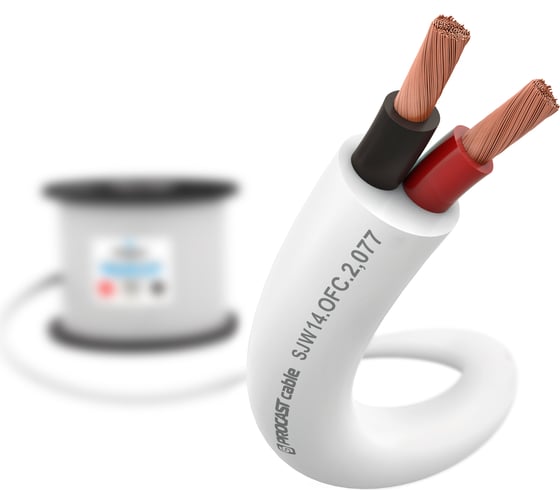 Изображение товара Акустический кабель PROCAST cable SJW 14.OFC.2,077.15 14AWG 2x2,077mm2, PVC, белый, 15 м НФ-00002098