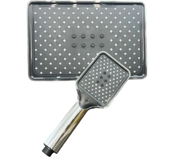 Изображение товара Комплект леек для душа OUTE душевая лейка и тропическая лейка из abs-пластика, цвет черный/хром TH74T