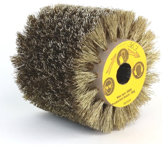Изображение товара Щетка 110x100x19 мм, 4 отв., проволока латунир-я сталь 0.3 мм для щеточных шлиф машин 3-363 Cazzola Spazzole FEL110100TREPG