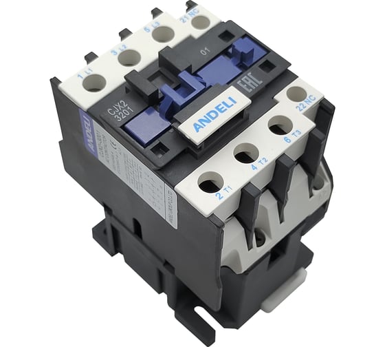 Изображение товара Контактор ANDELI CJX2-d3201 32A 380В/AC3 1нз 50Гц ADL08-024