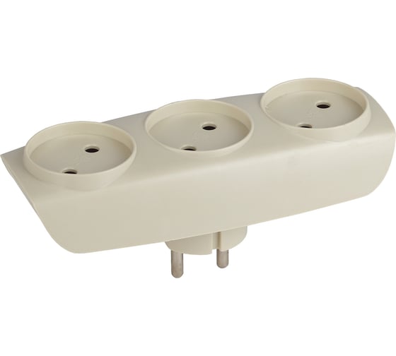 Изображение товара Тройник без заземления, 3 гнезда, слоновая кость ЭРА SP-3-I Б0017018