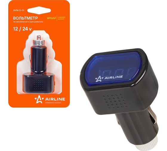 Изображение товара Вольтметр в прикуриватель 12-24В Airline AVM-D-01
