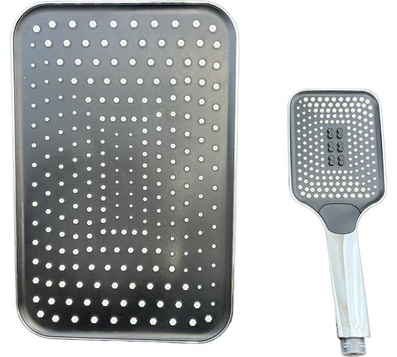 Изображение товара Комплект леек для душа OUTE душевая лейка и тропическая лейка из abs-пластика, цвет черный/хром TH75T