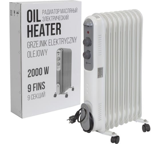 Изображение товара Масляный электрический радиатор Forcekraft 220-240v, 50/60гц, 2000вт, 9 секций 11x58см, 3 режима нагрева,защ. от перегрева FK-YL-B14E-9(52334)
