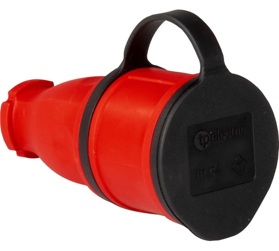Изображение товара Переносная розетка TP Electric каучук, красная 2P+E, 1х16A, 220-240V, IP54 3101-304-1600