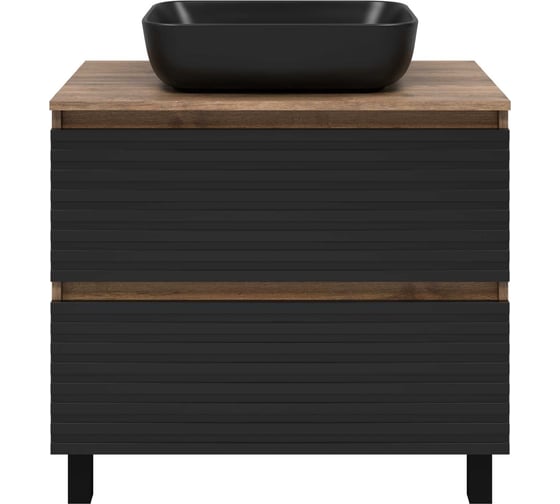 Изображение товара Напольная тумба Brevita Dakota-80 2 ящика, ДСП, Галифакс, черный кварц DAK-07080-19/02-2Я