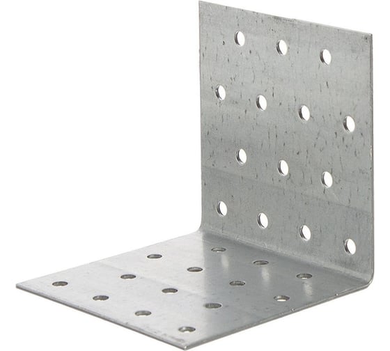 Изображение товара Угловая перфорированная пластитна ЦКИ 80x80x60x2, отверстия одинакогого диаметра, цинк, 10 шт. 51668