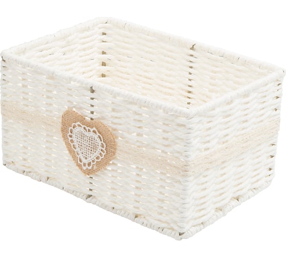Изображение товара Корзина стеллажная бумажная "Сердечко" HANDY HOME, Д250 Ш180 В140, белый EW-60 S