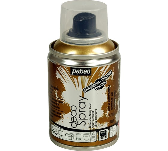 Изображение товара Краска "хром" PEBEO decoSpray аэрозоль, 100 мл, под золото 530598